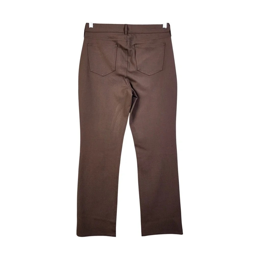 NYDJ Womens Sculpt Her Marilyn Straight Leg Pants Size 14P Brown Lift Tuck Ponte